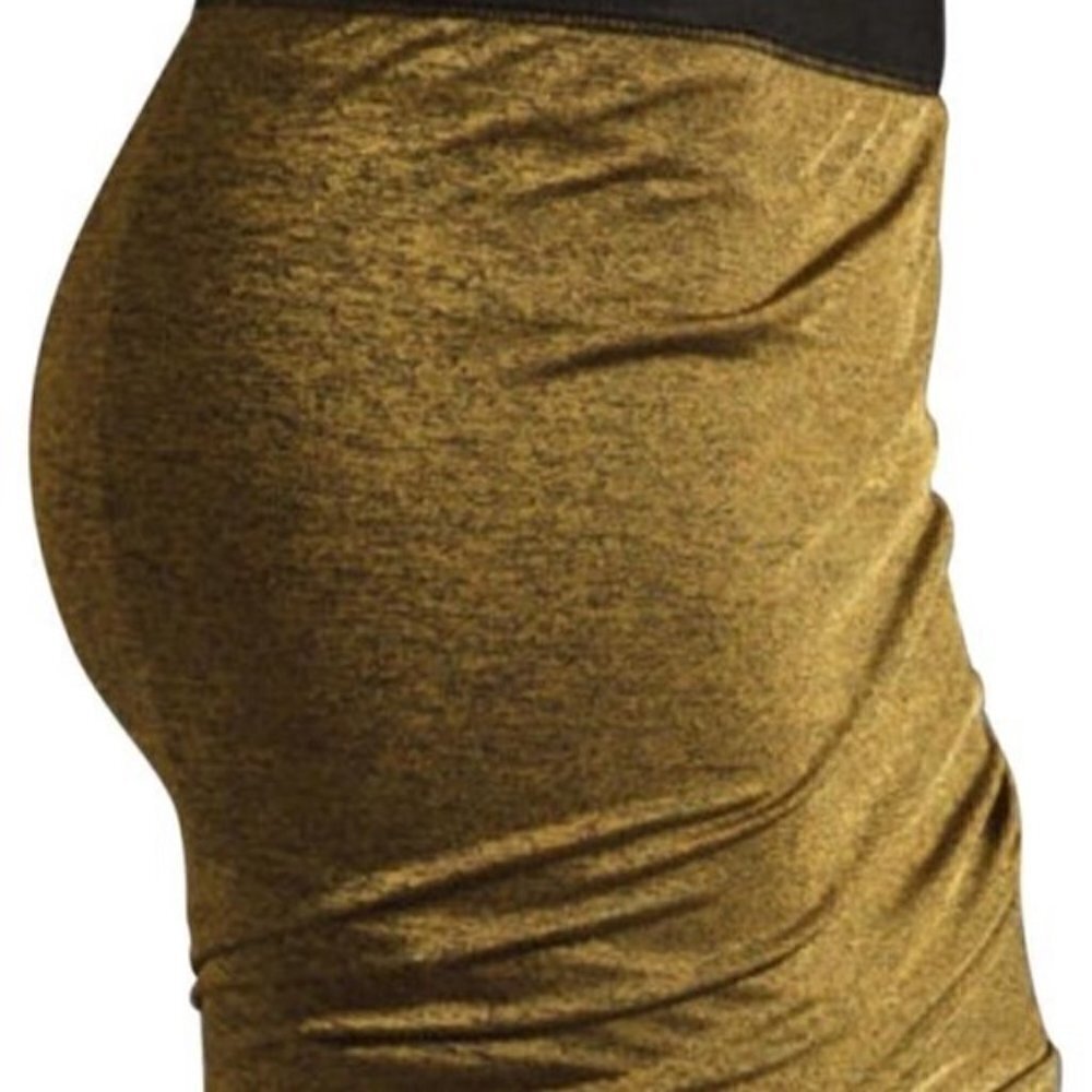 T Alexander Wang Ruched Twist Gold Skirt Sz Small